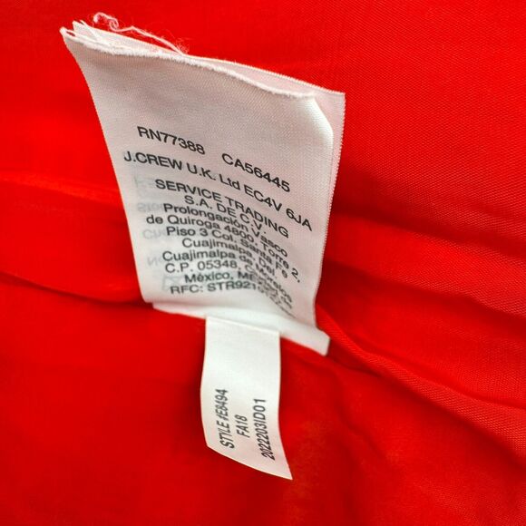 J.CREW Women's size 6 Orange Tweed Knit Pencil Fringe Skirt Lined Slit Preppy - Picture 6 of 8